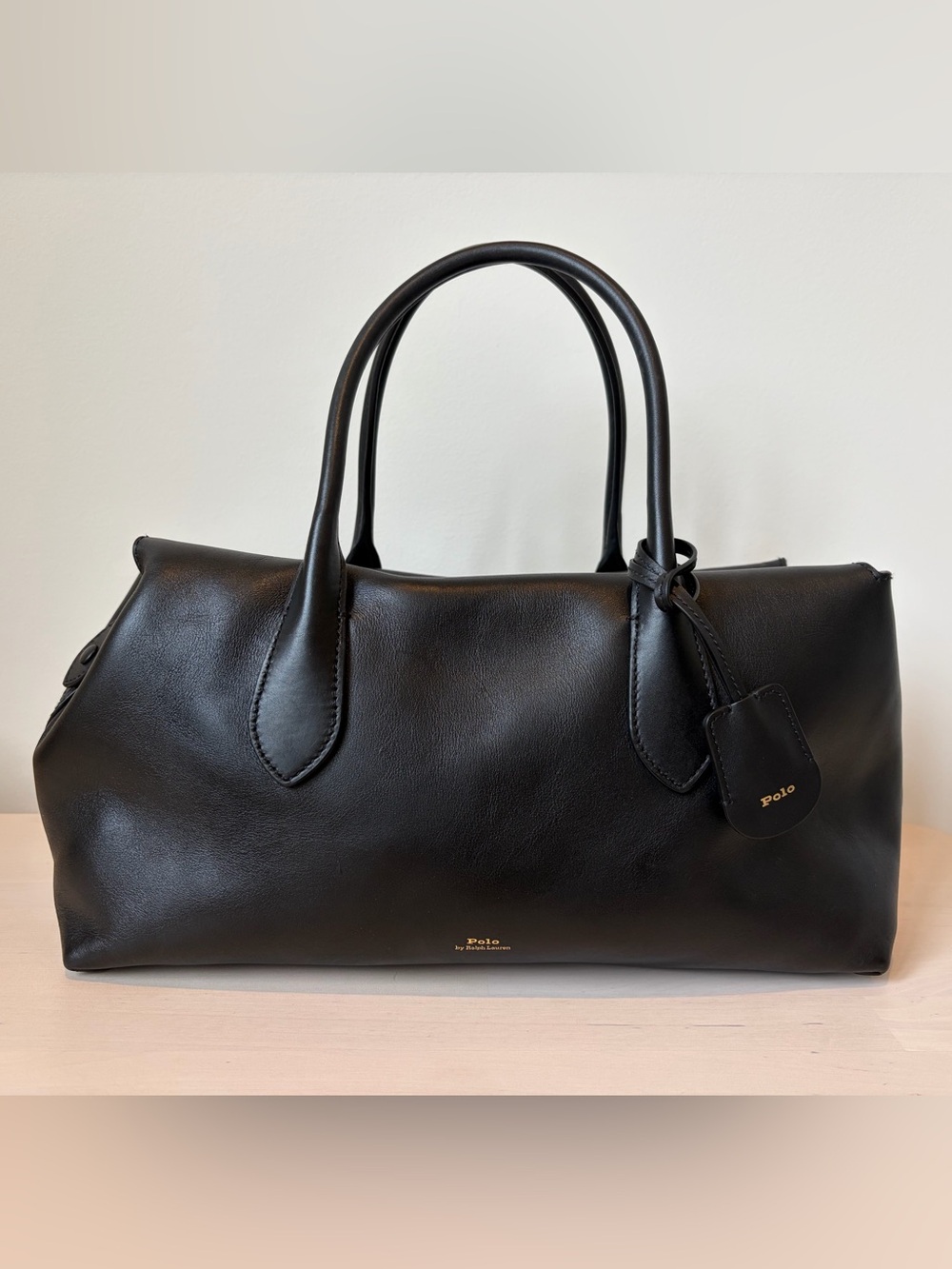 Polo Ralph Lauren Bellport Black Leather Satchel Bag